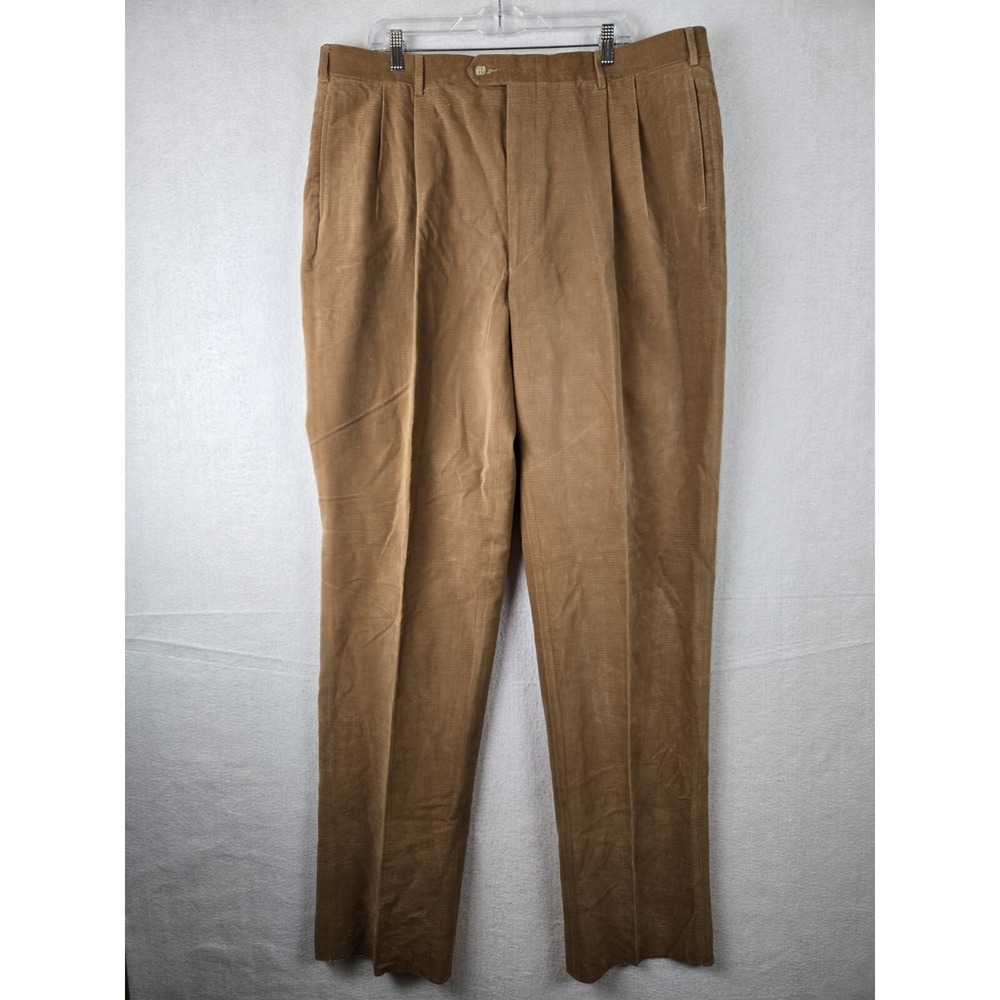 Hertling Mens Corduroy Pants Usa Raw Hem Size 42 Cotton Brown